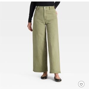 Universal Thread Olive Green High-Rise Wide Leg Jeans